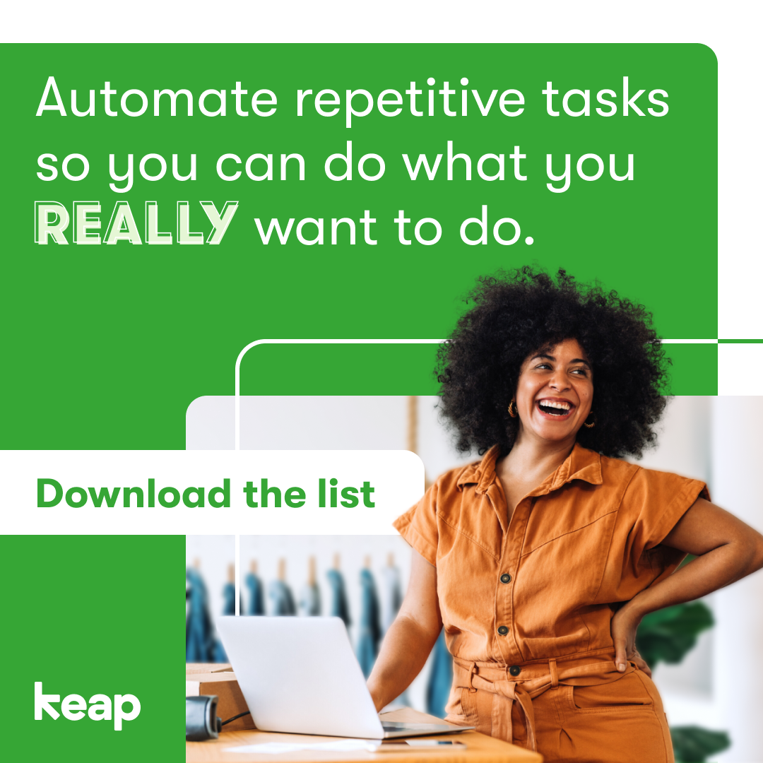 Keap campaign image about automating repetitive business tasks