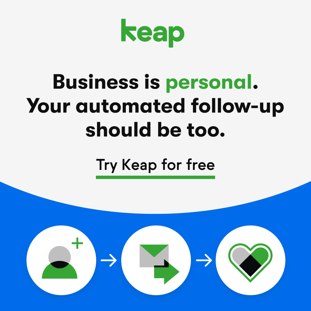 Keap promotional diagram of contact follow-up